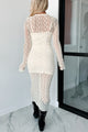 Paradigm Of Perfection Long Sleeve Lace Midi Dress (Cream) - NanaMacs