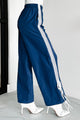 Colby Side Stripe Ribbon Tie Track Pants (Vintage Navy) - NanaMacs