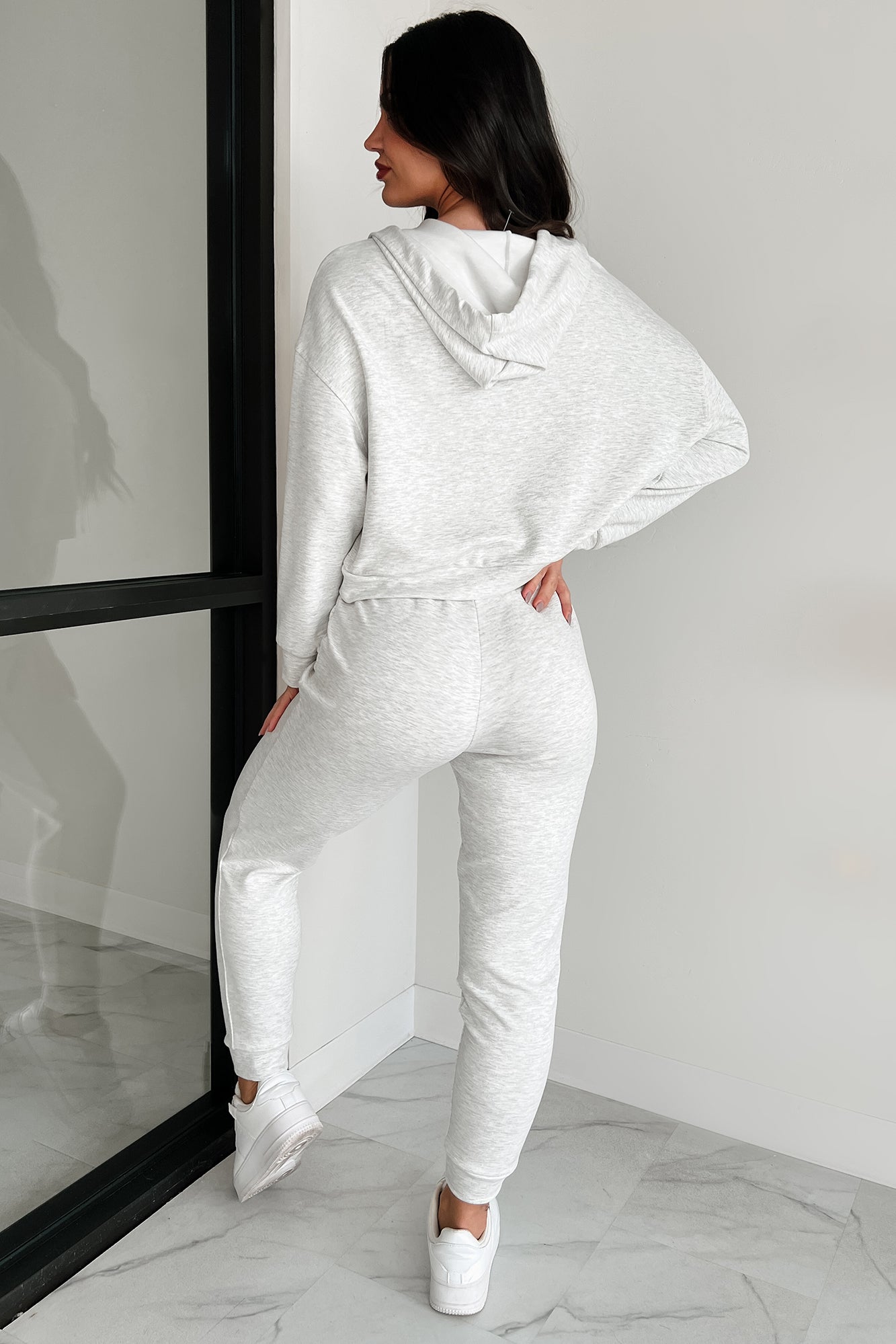 Cool As A Cucumber Hoodie & Sweatpants Set (Ivory Marl) - NanaMacs