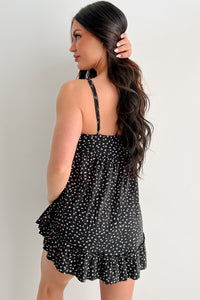 Tempting Touch POL Crochet Floral Tunic Tank (Black) - NanaMacs