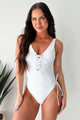 Splash Of Sunshine One Piece Ribbed Swimsuit (White) - NanaMacs