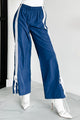 Colby Side Stripe Ribbon Tie Track Pants (Vintage Navy) - NanaMacs