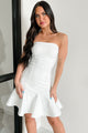 Bold & Beautiful Strapless Mini Dress (White)