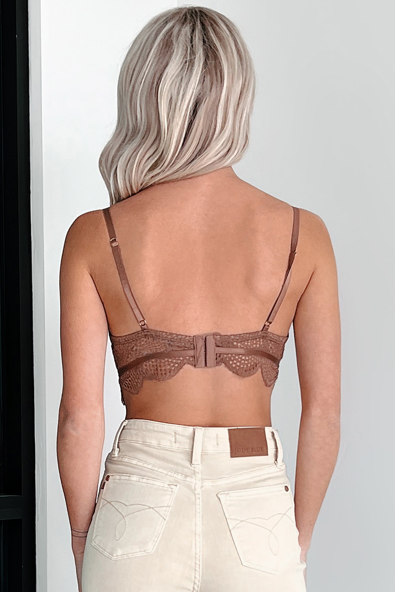 Enticing Thoughts Lace Bustier Bralette Top (Mocha)