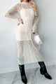 Paradigm Of Perfection Long Sleeve Lace Midi Dress (Cream) - NanaMacs