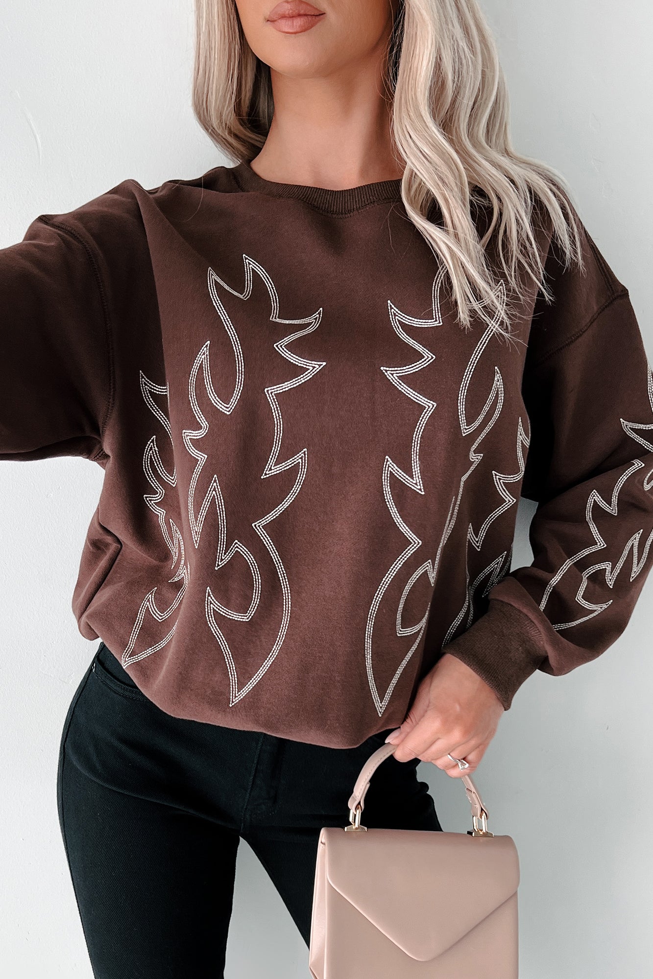 Rodeo Bandit Western Stitch Sweatshirt (Brown)