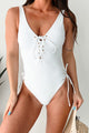 Splash Of Sunshine One Piece Ribbed Swimsuit (White) - NanaMacs