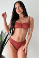 All Washed Up Ribbed Two Piece Bikini (Rust) - NanaMacs