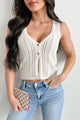 At Home In Your Arms Crochet Knit Tank Top (Cream) - NanaMacs