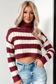 Beloved Memories Striped Turtleneck Sweater (Violet/Oatmeal) - NanaMacs