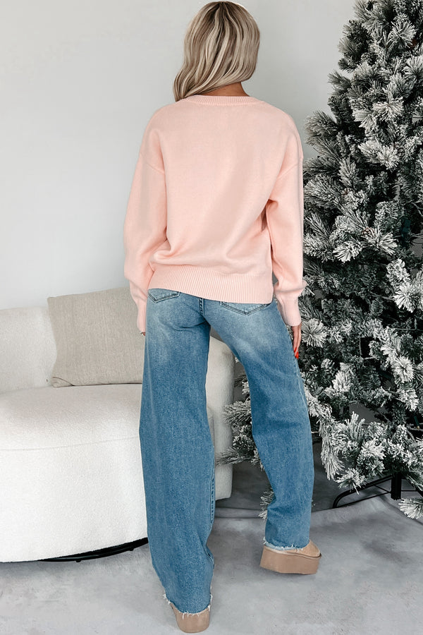 True Merriment "Merry" Sweater (Blush/Red)