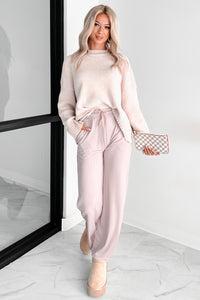 I'm Staying Put Wide Leg Drawstring Pants (Rose) - NanaMacs