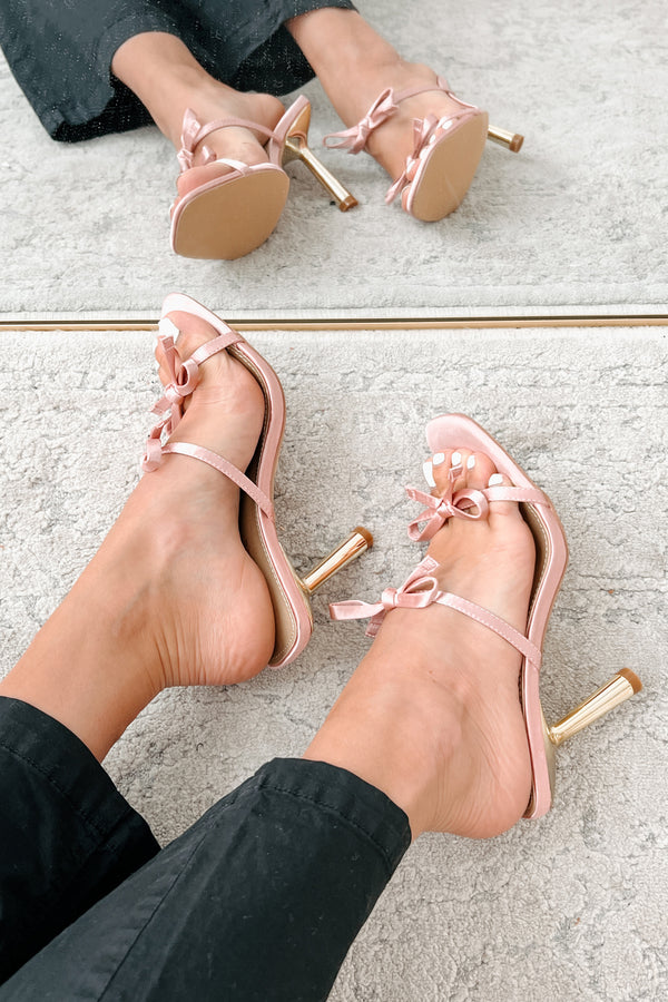 All The Frills Bow Strap Heels (Pink) - NanaMacs