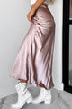 Sophistication Personified Satin Maxi Skirt (Dusty Pink) - NanaMacs