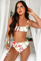 Sea Breeze High Waist Tropical Floral Bikini Set (White Tropical) - NanaMacs