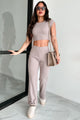 Casually Poised Knit Top & Pants Set (Smoked Eggplant) - NanaMacs