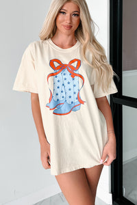 Cowgirl Cutie Graphic T-Shirt (Cream/Blue) - NanaMacs