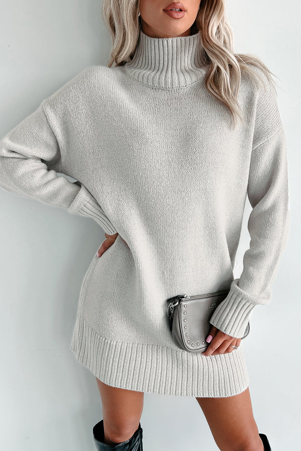 Vail Vibes Zenana Sweater Dress (Bone) - NanaMacs