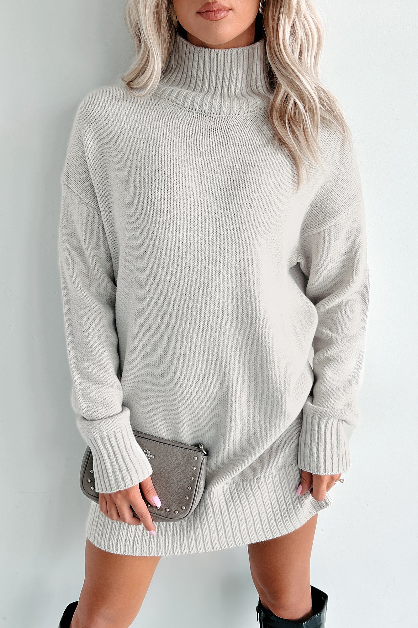 Vail Vibes Zenana Sweater Dress (Bone) - NanaMacs