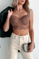 Enticing Thoughts Lace Bustier Bralette Top (Mocha)