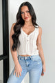 At Home In Your Arms Crochet Knit Tank Top (Cream) - NanaMacs