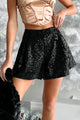 Undeniable Charm Velvet Sequin Shorts (Black) - NanaMacs