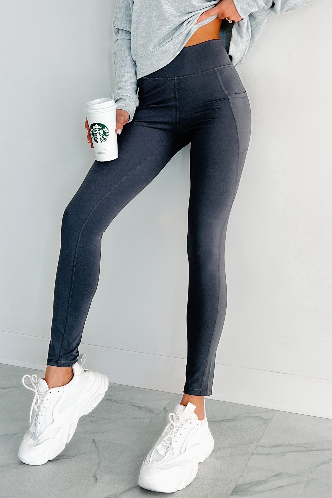 Reaction Time Side Pocket Leggings (Slate) - NanaMacs