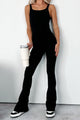 Effortless Attention Flared Tank Jumpsuit (Black) - NanaMacs