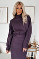 Cozy In Colorado Sweater Knit Two-Piece Set (Dark Plum)