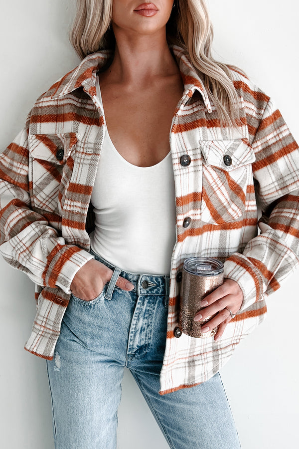 Obsessed With Fall Plaid Shacket (Terracotta/Ivory) - NanaMacs