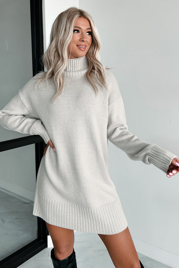 Vail Vibes Zenana Sweater Dress (Bone) - NanaMacs