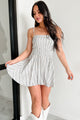 Chasing The Horizon Striped Romper Dress (Cream/Black) - NanaMacs