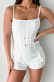 Crowned In Confidence Belted Cargo Romper (Ivory)