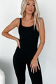 Effortless Attention Flared Tank Jumpsuit (Black) - NanaMacs