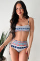 Out Of Your Depth Two Piece Tassel Bikini (Navy/Peach) - NanaMacs