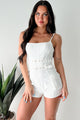 Crowned In Confidence Belted Cargo Romper (Ivory)