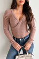 Kaelin Long Sleeve Surplice Bodysuit (Dusty Pink) - NanaMacs