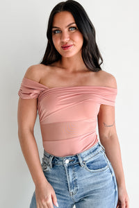 Heartfelt Moments Asymmetric Bodysuit (Mauve) - NanaMacs