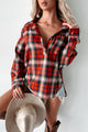 Blanchard Oversized Plaid Pullover Shirt (Red) - NanaMacs