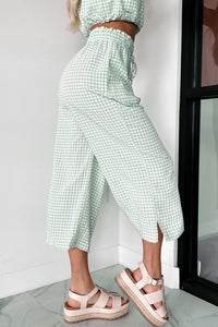 Armondo Gingham Crop Pants (Sage) - NanaMacs