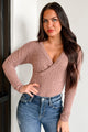 Kaelin Long Sleeve Surplice Bodysuit (Dusty Pink) - NanaMacs