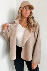 Rule Breaker Fur Suede Jacket (Taupe) - NanaMacs