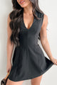 Diamonds In The Daylight Sleeveless V-Neck Mini Dress (Black) - NanaMacs