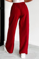 Colby Side Stripe Ribbon Tie Track Pants (Vintage Red) - NanaMacs