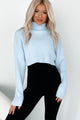 Pamela Turtleneck Crop Sweater (Light Blue) - NanaMacs