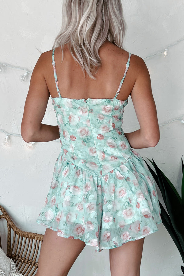 State Of Bliss Floral Romper (Mint) - NanaMacs