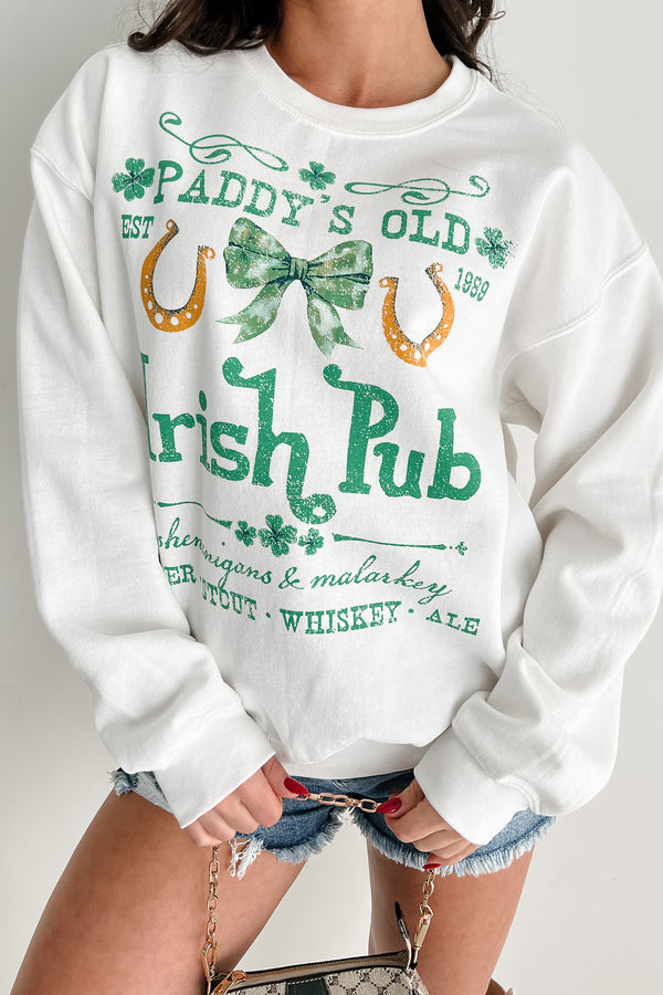 Paddy's Irish Pub Graphic Sweatshirt (White) - NanaMacs