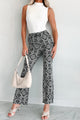 Boho To The Core Printed Flare Pants (Ivory/Black) - NanaMacs