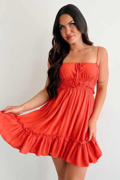 Unfiltered Charm Sleeveless Mini Dress (Coral) - NanaMacs