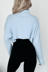 Pamela Turtleneck Crop Sweater (Light Blue) - NanaMacs